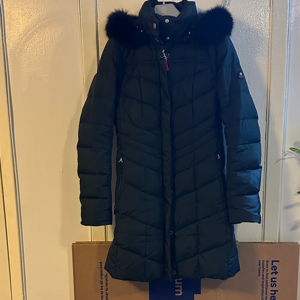 Bogner  Fire+Ice Black Puffer Jacket with Fur Collar
